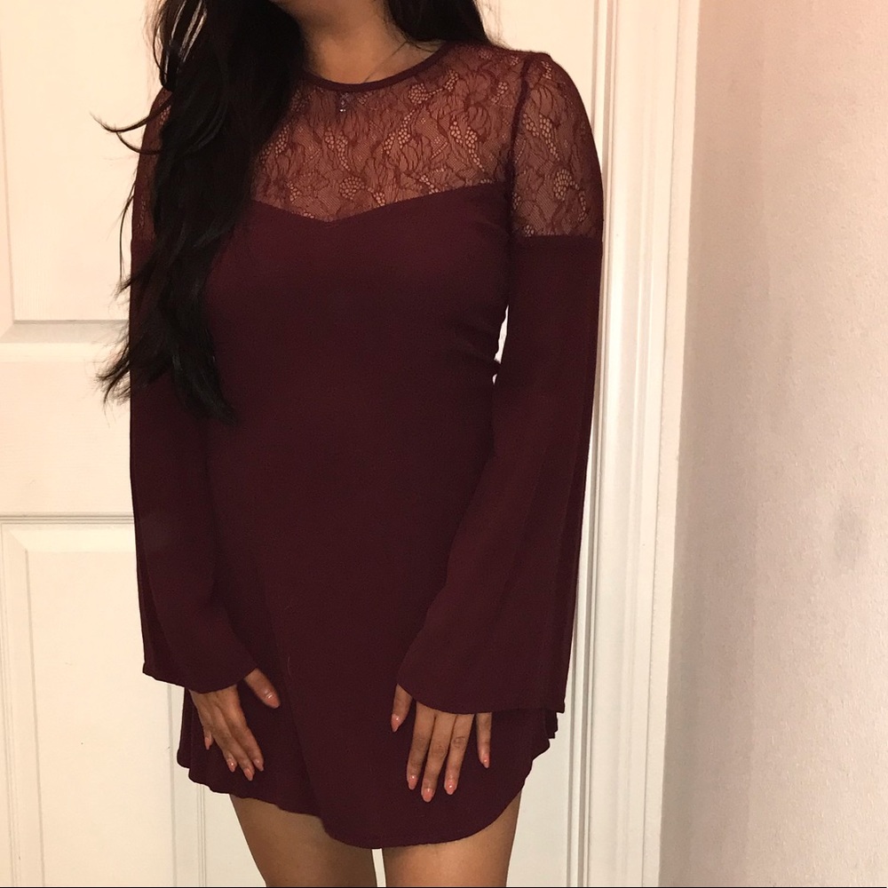 Maroon Skater Dress